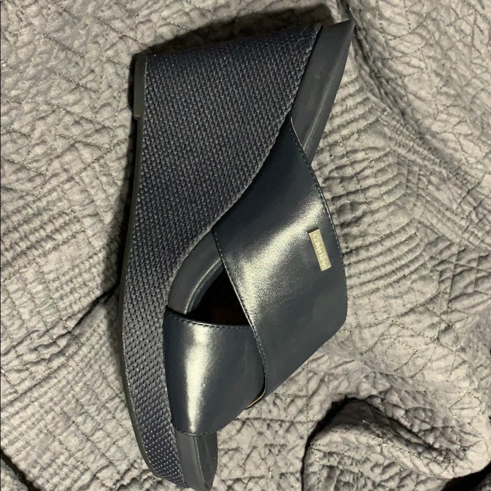 Black Calvin Klein wedged heels